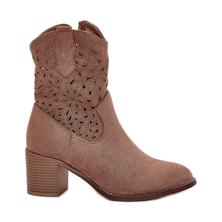 Stivali aperti con tacchi alti donne S.Barski Hy51-125 Brown marrone