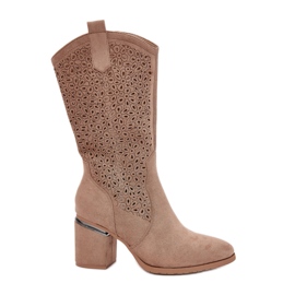 S.Barski Stivali aperti a mezza scala Cowboy S. Barski Hy51-238 beige