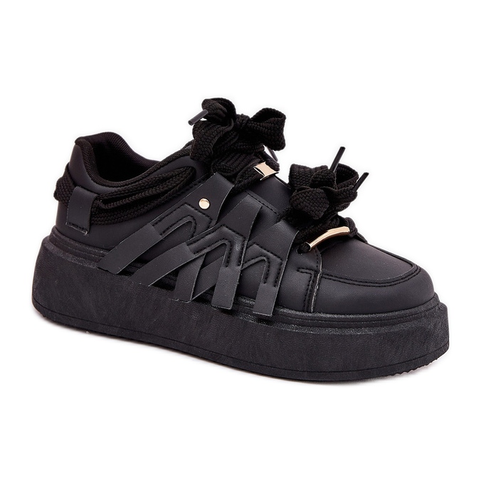 Sneaker in pelle ecologica sulla piattaforma nera nero
