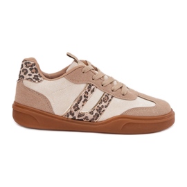 Sneaker femminili con leopardo beige ecologio