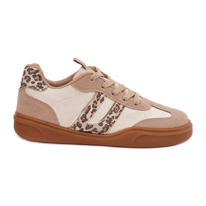Sneaker femminili con leopardo beige ecologio