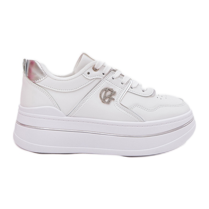 Scarpe sportive da donna con plateau bianche bianca