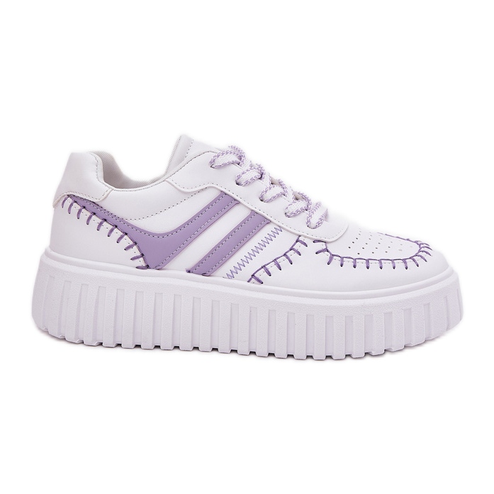 Sneakers con plateau da donna, Viola