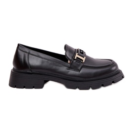 Mocassine femminili con eco in pelle nera nero
