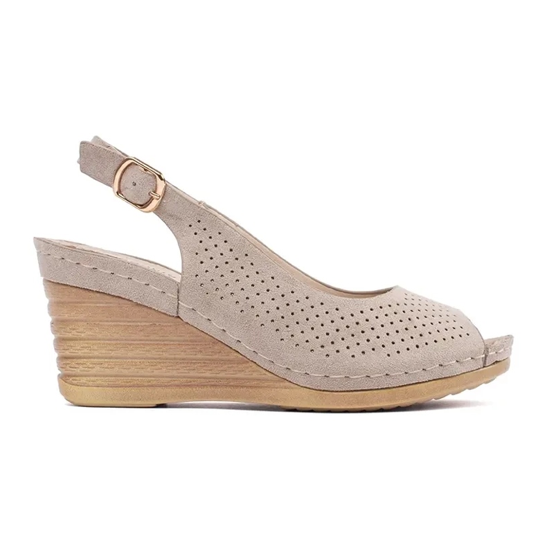 Goodin Sandali openwork beige su cuneo
