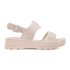 Goodin Light -Beige Light Sandals su una suola spessa