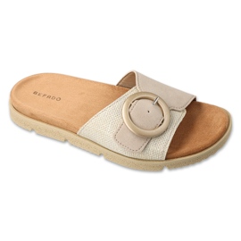Slifori di cuoio da donna Befado 158d276 beige