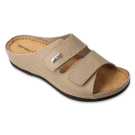 Slifori di cuoio da donna Befado 158d282 beige