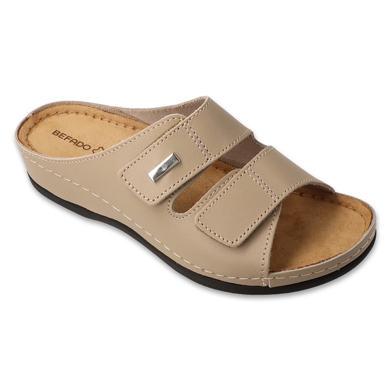Slifori di cuoio da donna Befado 158d282 beige