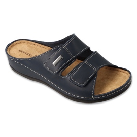Slifori di cuoio da donna Befado 158d284 blu navy