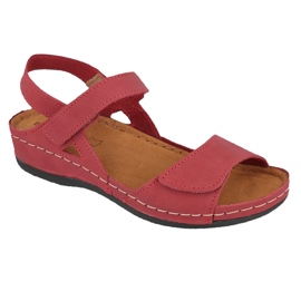 Sandali in pelle femminile Befado 158d286 Borgogna rosso