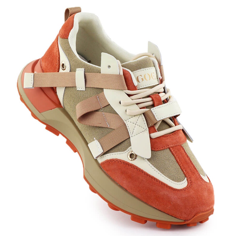 Sneaker in pelle da donna Beige Orange Goe RR2N4064