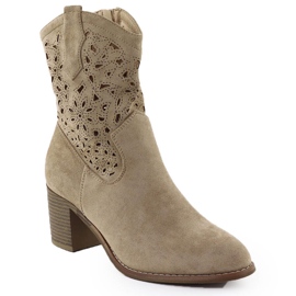 Stivali da lavoro da donna Beige Suede S.Barski Hy51-125