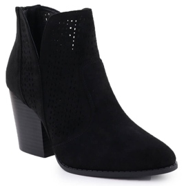 S.Barski Stivali in pelle scamosciata femminile su The Black Openwork Stand S. Barski Hy51-060 nero