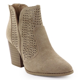 S.Barski Stivali in pelle scamosciata femminile sul Post Openwork S. Barski Hy51-060 beige