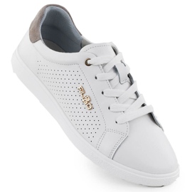 Scarpe sportive in pelle filippo bianca dp6738