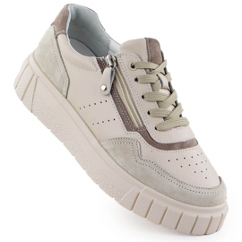 Sneaker in pelle sulla piattaforma beige filippo dp6862