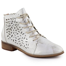 Stivali da donna Openwork femminile Potocki placcato in oro bianco 25-12646