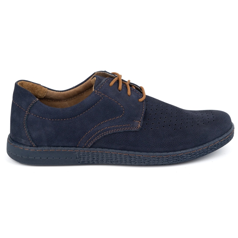 KOMODO Scarpe da uomo in pelle casual 933/l/2 blu navy