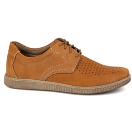 KOMODO Scarpe da uomo in pelle casual 933/l/2 maleducato arancia