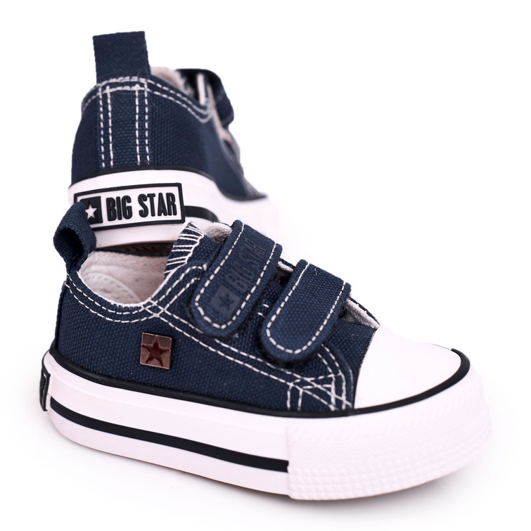 Sneakers Basse Per Bambini Con Velcro Big Star HH374201 Navy Blue
