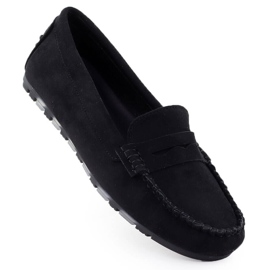 MocaSins Women's Black Evento 7673 Scarpe in pelle scamosciata femminile nero