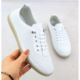 Scarpe da lavoro per donne in pelle Slip White White Filippo DP6140 bianca
