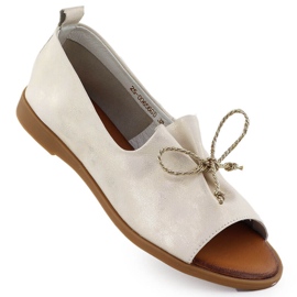 Cambell Scarpe in pelle con dita nude Golden Camell SZ00656 d'oro