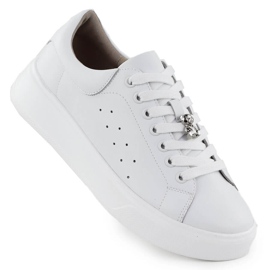 Cambell Scarpe in pelle da donna con białe camell sz00635 orsacchiotto bianco