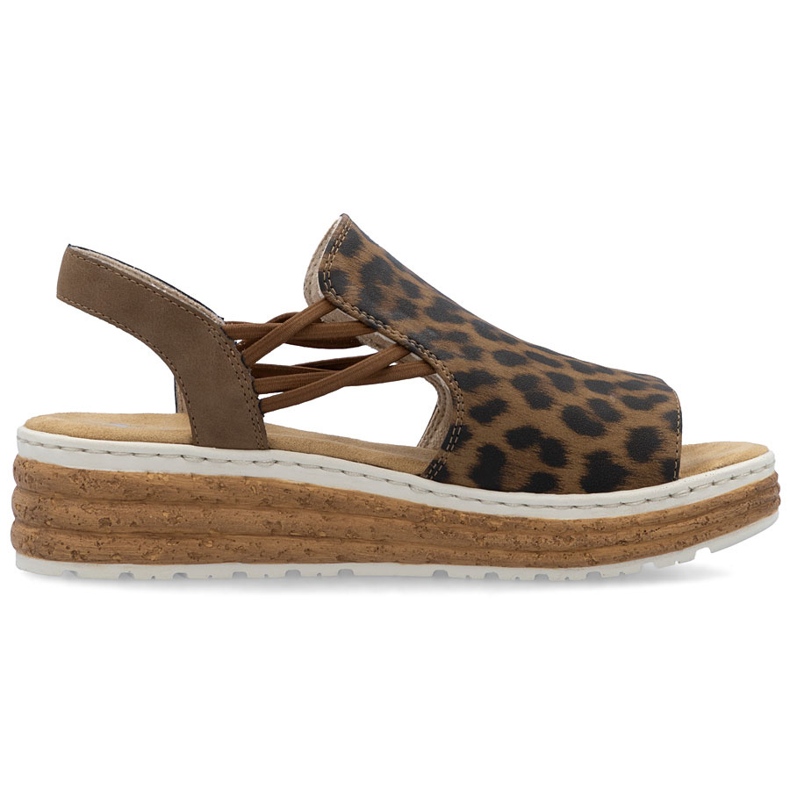 Sandali da donna sulla piattaforma con beige rieker 62741-90