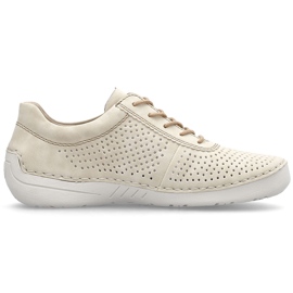 Scarpe da donna in pelle perforata Beige Rieker 52546-60