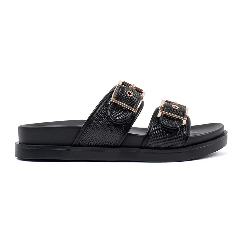 Goodin Flip piatti neri con fibbie nero