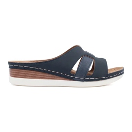 Comode pantofole con spicchi blu bassi