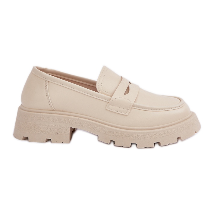 Mocassini da Donna in Ecopelle, Beige Chiaro