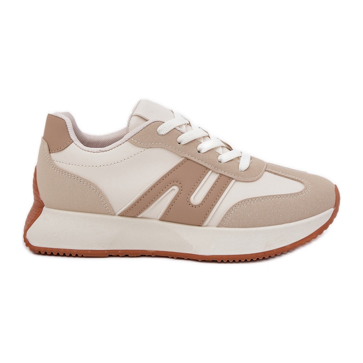 Scarpe Sportive da Donna con Plateau, Beige