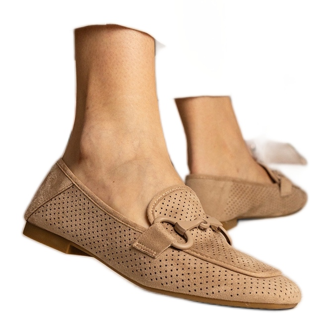 Moaferici Openwork di Brown Women con un ornamento marrone