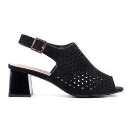 Goodin Sandali neri in pelle scamosciata in pelle scamosciata nero