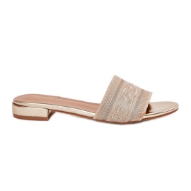 Flat -Eel Women's Flip -flips Gold d'oro