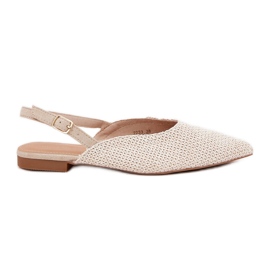 Ballerine con beige della treccia e punta