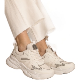 Sneaker bianche sport femminili con glitter bianco
