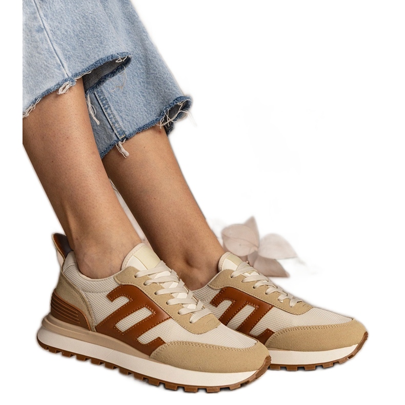 Sneaker sportive da donna beige