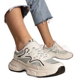 Sneaker sportive da donna bianca e verde bianco