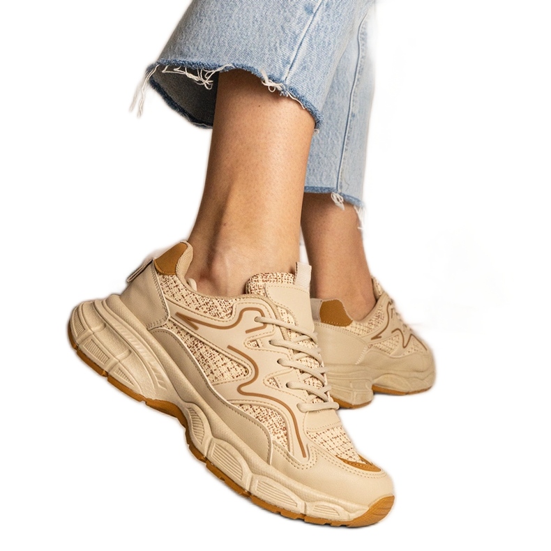 Sneaker sportive da donna beige
