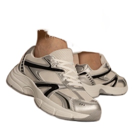 Sneakers d'argento sport femminili con glitter