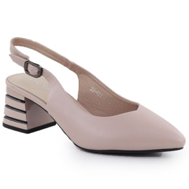 Pompe da donna su un tacco decorativo rosa Vinceza 62217