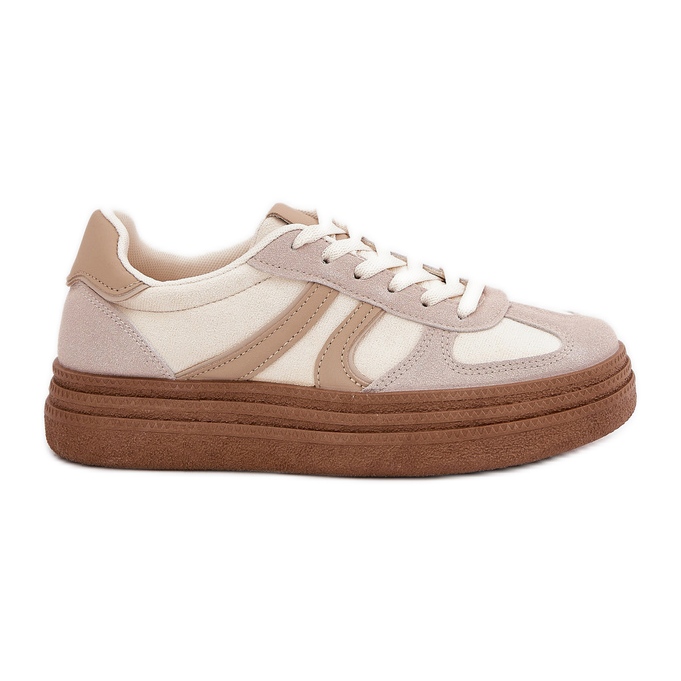 Sneaker femminili sulla piattaforma Dark Beige