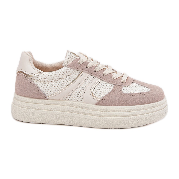 Sneakers Platform da Donna, Beige