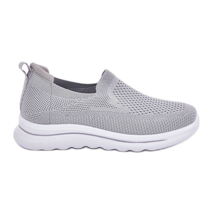 Sneaker di materiale scivolato grigio da donna