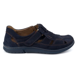KOMODO Scarpe in pelle in velcro 937 blu navy