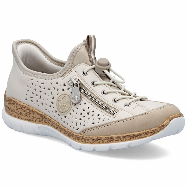 Scarpe da donna inserite comode beige rieker n42v3-60